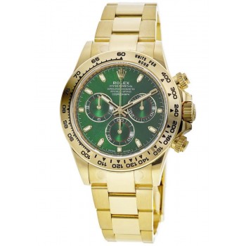 Réplique Montre pour homme Rolex Cosmograph Daytona John Mayer en or jaune 18 carats avec cadran vert 116508-0013