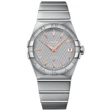 Réplique Omega Constellation Chronomètre automatique 38 mm Cadran argenté Montre pour homme en acier inoxydable 123.10.38.21.06.002