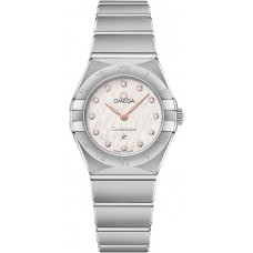 Réplique Montre pour femme Omega Constellation Manhattan Quartz 25 mm Cadran argenté Diamant en acier inoxydable 131.10.25.60.52.001