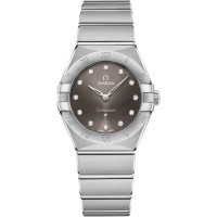 Réplique Montre pour femme Omega Constellation Manhattan Quartz 28 mm cadran gris diamant en acier inoxydable 131.10.28.60.56.001