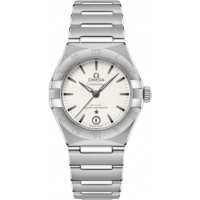 Réplique Montre Omega Constellation Manhattan Chronometer 29 mm avec cadran argenté et acier inoxydable pour femme 131.10.29.20.02.001