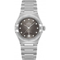 Réplique Montre Omega Constellation Manhattan Chronometer 29 mm avec cadran gris et diamant en acier inoxydable pour femme 131.10.29.20.56.001