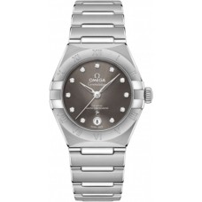 Réplique Montre Omega Constellation Manhattan Chronometer 29 mm avec cadran gris et diamant en acier inoxydable pour femme 131.10.29.20.56.001