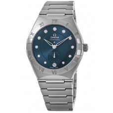 Réplique Montre pour femme Omega Constellation Star 27 mm avec cadran diamant bleu en acier inoxydable 131.10.34.20.53.001