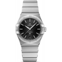 Réplique Montre pour femme Omega Constellation Quartz 36 mm cadran noir en acier inoxydable 131.10.36.60.01.001