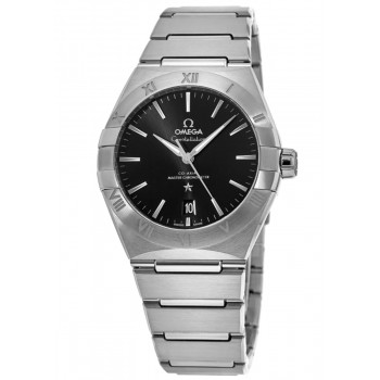 Réplique Omega Constellation Co-Axial Master Chronometer Cadran noir Montre pour homme en acier inoxydable 131.10.39.20.01.001