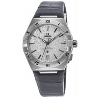 Réplique Omega Constellation Co-Axial Master Chronometer Cadran gris Bracelet en cuir gris Montre pour homme 131.13.39.20.06.001