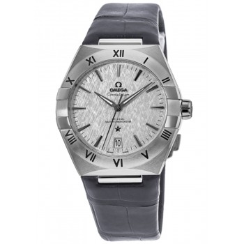 Réplique Omega Constellation Co-Axial Master Chronometer Cadran gris Bracelet en cuir gris Montre pour homme 131.13.39.20.06.001