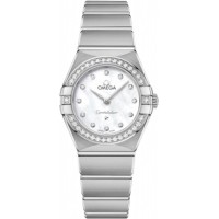 Réplique Montre pour femme Omega Constellation Manhattan Quartz 25 mm Cadran en nacre Diamant en acier inoxydable 131.15.25.60.55.001