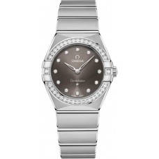 Réplique Montre pour femme Omega Constellation Manhattan Quartz 28 mm cadran gris diamant en acier inoxydable 131.15.28.60.56.001