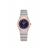 Réplique Montre pour femme Omega Constellation Manhattan Quartz 25 mm, cadran bleu, diamant, or rose et acier inoxydable 131.20.25.60.53.002