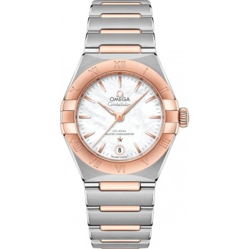 Réplique Montre pour femme Omega Constellation Manhattan Chronometer 29 mm, cadran en nacre, or rose et acier inoxydable 131.20.29.20.05.001