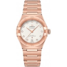 Réplique Montre Omega Constellation Manhattan Chronometer 29 mm avec cadran argenté et diamant en or rose pour femme 131.50.29.20.52.001