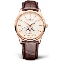 Réplique Montre pour homme Jaeger LeCoultre Master ultra fine avec cadran beige et bracelet en cuir 1362510