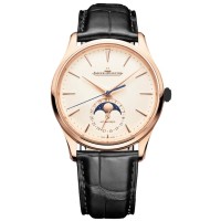 Réplique Montre pour homme Jaeger LeCoultre Master ultra fine avec cadran beige et bracelet en cuir 1362511