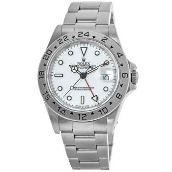 Réplique Montre pour homme Rolex Explorer ll avec cadran blanc et trous de bracelet en acier 16570-White-PO