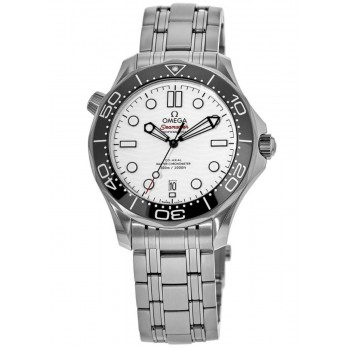 Réplique Montre Omega Seamaster Diver 300 M avec cadran blanc et bracelet en acier pour homme 210.30.42.20.04.001