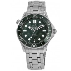 Réplique Montre Omega Seamaster Diver 300 M avec cadran vert et bracelet en acier pour homme 210.30.42.20.10.001