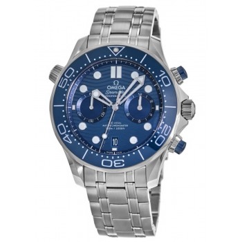 Réplique Montre pour homme Omega Seamaster Diver 300 M chronographe cadran bleu acier 210.30.44.51.03.001