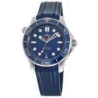 Réplique Montre pour homme Omega Seamaster Diver 300 M avec cadran bleu et bracelet en caoutchouc 210.32.42.20.03.001