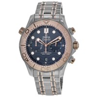 Réplique Omega Seamaster Diver 300 M Chronographe Co-Axial Cadran Bleu Titane &amp; Montre Homme Or 210.60.44.51.03.001