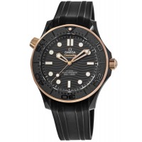 Réplique Omega Seamaster Diver 300 M Montre pour homme avec boîtier en céramique et bracelet en caoutchouc 210.62.44.20.01.001