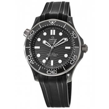 Réplique Omega Seamaster Diver 300 M Titane Boîtier en céramique noire Bracelet en caoutchouc Montre pour homme 210.92.44.20.01.001