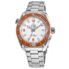 Réplique Montre Omega Seamaster Planet Ocean 600M pour homme en acier inoxydable avec cadran blanc 215.30.44.21.04.001