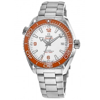 Réplique Montre Omega Seamaster Planet Ocean 600M pour homme en acier inoxydable avec cadran blanc 215.30.44.21.04.001