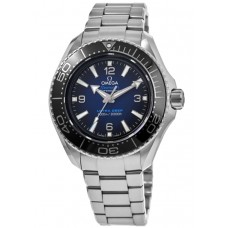 Réplique Omega Seamaster Planet Ocean 6000M Co-Axial Master Chronometer 45,5 mm Montre pour homme en acier avec cadran bleu ultra profond 215.30.46.21.03.001