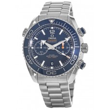 Réplique Omega Seamaster Planet Ocean 600M Chronographe 45,5 mm Chronomètre Co-Axial Mater Cadran en céramique bleue Montre pour homme en acier 215.30.46.51.03.001