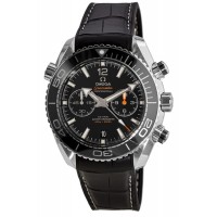 Réplique Omega Seamaster Planet Ocean 600M Chronographe 45,5 mm Cadran noir Bracelet en cuir Montre pour homme 215.33.46.51.01.001