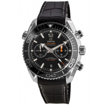 Réplique Omega Seamaster Planet Ocean 600M Chronographe 45,5 mm Cadran noir Bracelet en cuir Montre pour homme 215.33.46.51.01.001