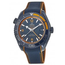 Réplique Montre pour homme Omega Seamaster Planet Ocean 600M 45,5 mm avec grand boîtier en céramique bleue 215.92.46.22.03.001