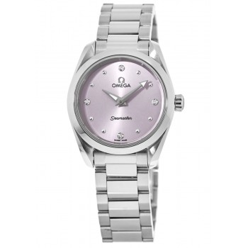 Réplique Montre pour femme Omega Seamaster Aqua Terra 150M Quartz 28 mm Cadran lilas en acier inoxydable 220.10.28.60.60.001