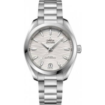 Réplique Omega Seamaster Aqua Terra 150m Master Co-Axial Chronomètre 34 mm Cadran argenté Montre en acier inoxydable pour femme 220.10.34.20.02.002