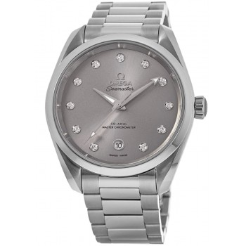 Réplique Montre pour femme Omega Seamaster Aqua Terra avec cadran diamant gris en acier 220.10.38.20.56.001