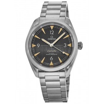 Réplique Montre pour homme Omega Seamaster Railmaster automatique Master chronomètre cadran noir en acier 220.10.40.20.01.001