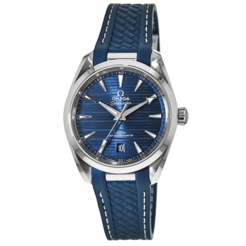 Réplique Omega Seamaster Aqua Terra 150m Master Co-Axial 38 mm Cadran bleu Bracelet en caoutchouc bleu Montre pour homme 220.12.38.20.03.001