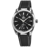 Réplique Montre Omega Seamaster Aqua Terra 150m Master Co-Axial avec cadran noir et bracelet en caoutchouc pour homme 220.12.41.21.01.001