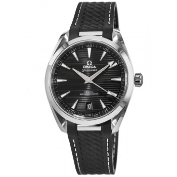 Réplique Montre Omega Seamaster Aqua Terra 150m Master Co-Axial avec cadran noir et bracelet en caoutchouc pour homme 220.12.41.21.01.001