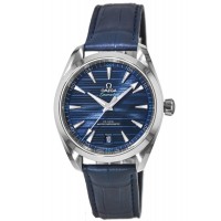 Réplique Omega Seamaster Aqua Terra 150m Master Co-Axial Chronometer Cadran bleu Montre en cuir bleu pour homme 220.13.41.21.03.001