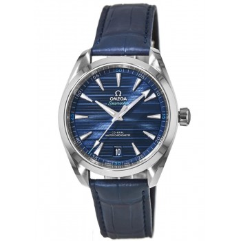 Réplique Omega Seamaster Aqua Terra 150m Master Co-Axial Chronometer Cadran bleu Montre en cuir bleu pour homme 220.13.41.21.03.001