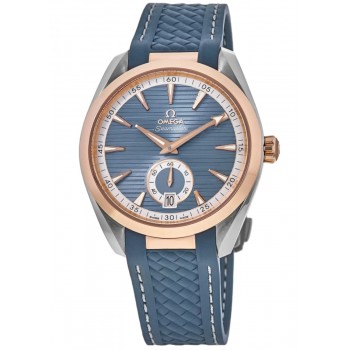 Réplique Montre pour homme Omega Seamaster Aqua Terra 150 m Master Co-Axial avec cadran bleu et bracelet en caoutchouc 220.22.41.21.03.001