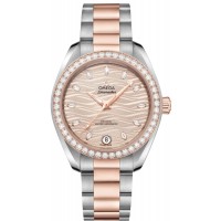 Réplique Montre pour femme Omega Seamaster Aqua Terra 150 m Master Co-Axial avec cadran gris en acier diamant et or rose 220.25.34.20.59.001