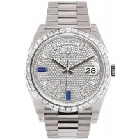 Réplique Montre Rolex Day-Date pour homme en platine avec cadran diamant 228396TBR