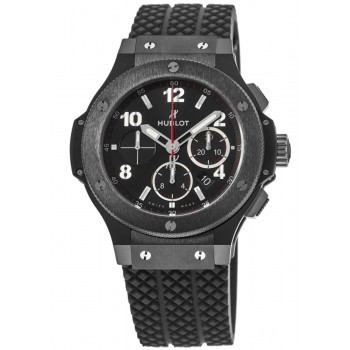 Réplique Montre pour homme Hublot Big Bang chronographe boîtier en céramique bracelet en caoutchouc 301.CM.130.RX