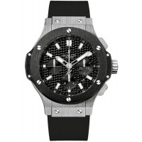 Réplique Montre Hublot Big Bang Evolution avec cadran chronographe noir et bracelet en cuir noir pour homme 301.SM.1770.GR