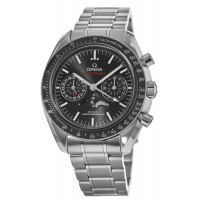 Réplique Omega Speedmaster Moonphase Co-Axial Master Chronometer Chronographe Cadran noir Montre pour homme en acier inoxydable 304.30.44.52.01.001