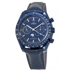 Réplique Omega Speedmaster Moonphase Co-Axial Master Chronometer Chronographe Bleu Côté De La Lune Montre Pour Homme 304.93.44.52.03.001